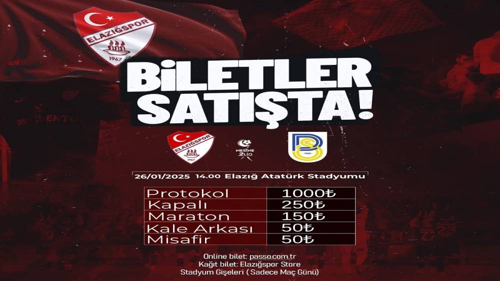 Belediye Derincespor Maçı Biletleri Satışta