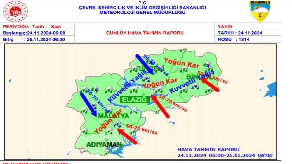 Meteorolojiden Yoğun Kar ve Kuvvetli Rüzgar Uyarısı